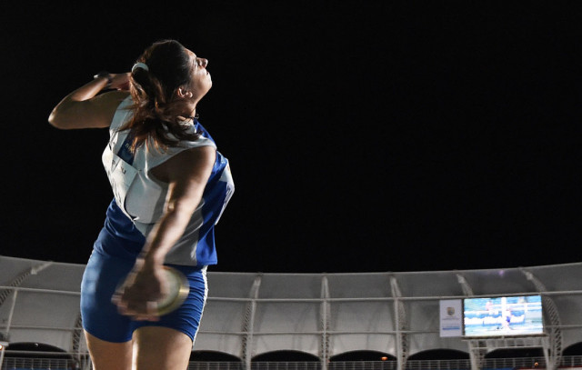 CALI, COLOMBIA - JULY 15: Ailen Armada of Argentina in action during the Girls Discus Throw Final on day one of the IAAF World Youth Championships, Cali 2015 on July 15, 2015 at the Pascual Guerrero Olympic Stadium in Cali, Colombia. (Photo by Buda Mendes/Getty Images for IAAF)