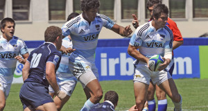 ROVIGO, ITALY - JUNE 26: Javier Rojas of Argentina (R) is tackled by Sean Kennedy of Scotland during the IRB Junior World Championship 9th Place Play Off match between Scotland and Argentina at Mario Battaglini Stadium on June 26, 2011 in Rovigo, Italy. (Photo by Dino Panato/Getty Images)