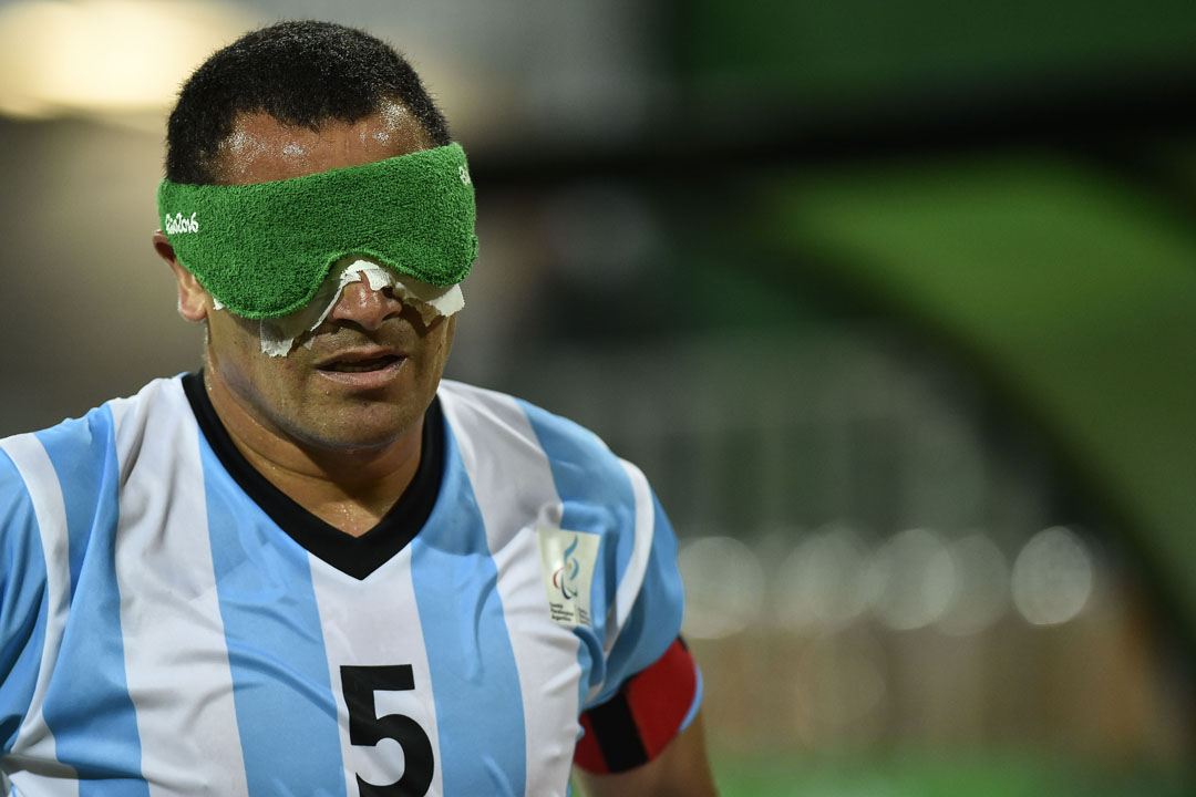 RIO DE JANEIRO, BRAZIL - SEPTEMBER 09: Silvio Velo during the Men's Football 5-a-side between Argentina and Mexico at the Olympic Tennis Centre on Day 2 of the Paralympic Games on September 9, 2016 in Rio de Janeiro, Brazil. (Photo by Bruna Prado/Getty Images)