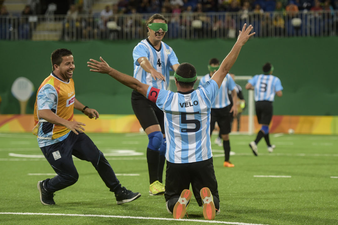 RIO DE JANEIRO, BRAZIL - SEPTEMBER 09: Silvio Velo during the Men's Football 5-a-side between Argentina and Mexico at the Olympic Tennis Centre on Day 2 of the Paralympic Games on September 9, 2016 in Rio de Janeiro, Brazil. (Photo by Bruna Prado/Getty Images)