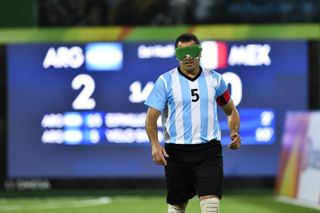 RIO DE JANEIRO, BRAZIL - SEPTEMBER 09: Silvio Velo during the Men's Football 5-a-side between Argentina and Mexico at the Olympic Tennis Centre on Day 2 of the Paralympic Games on September 9, 2016 in Rio de Janeiro, Brazil. (Photo by Bruna Prado/Getty Images)